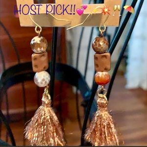 HOST PICK!!! metallic tassels w/ stones earrings